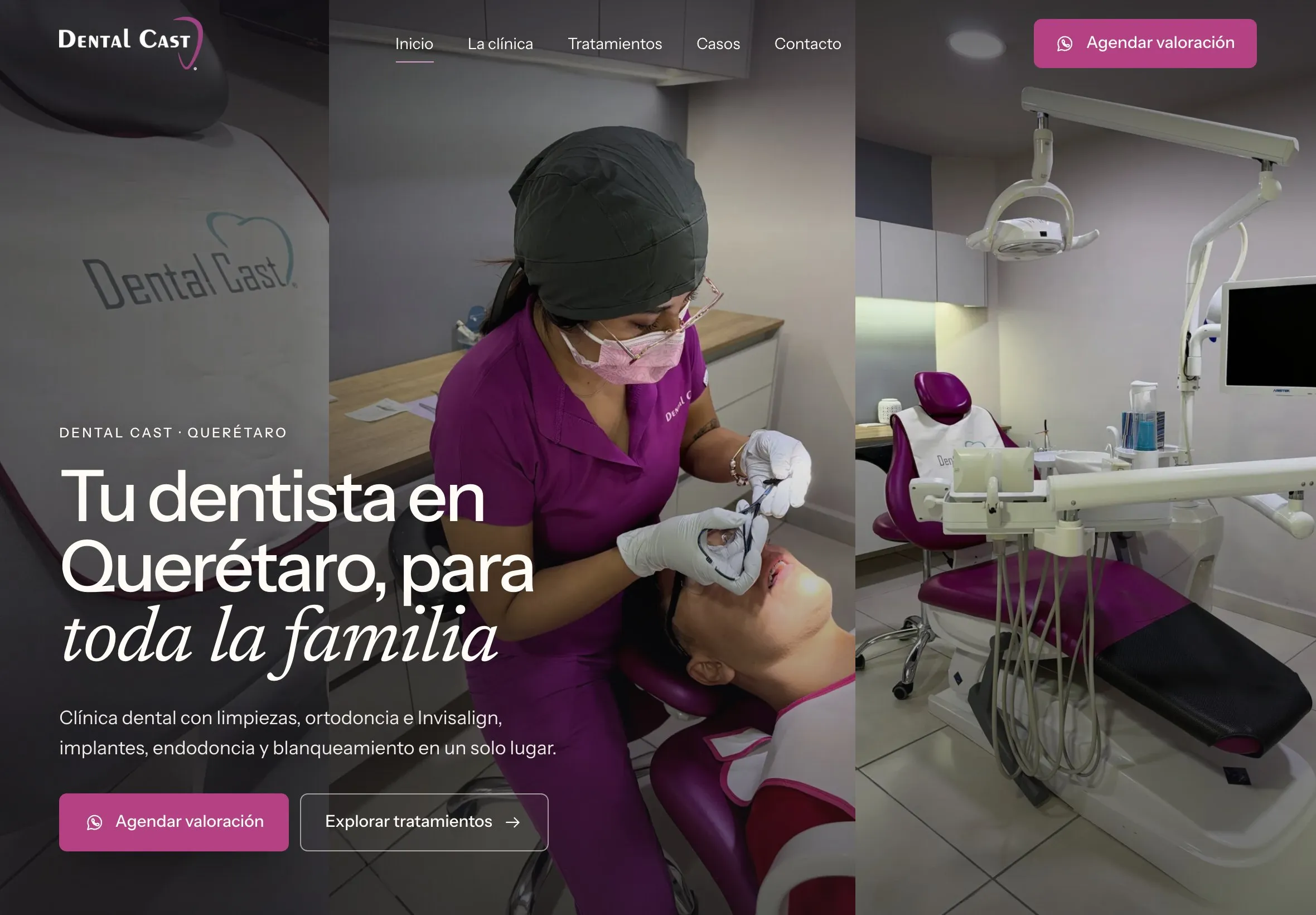 Portada del sitio entregado: Clínica dental. Ver el caso.