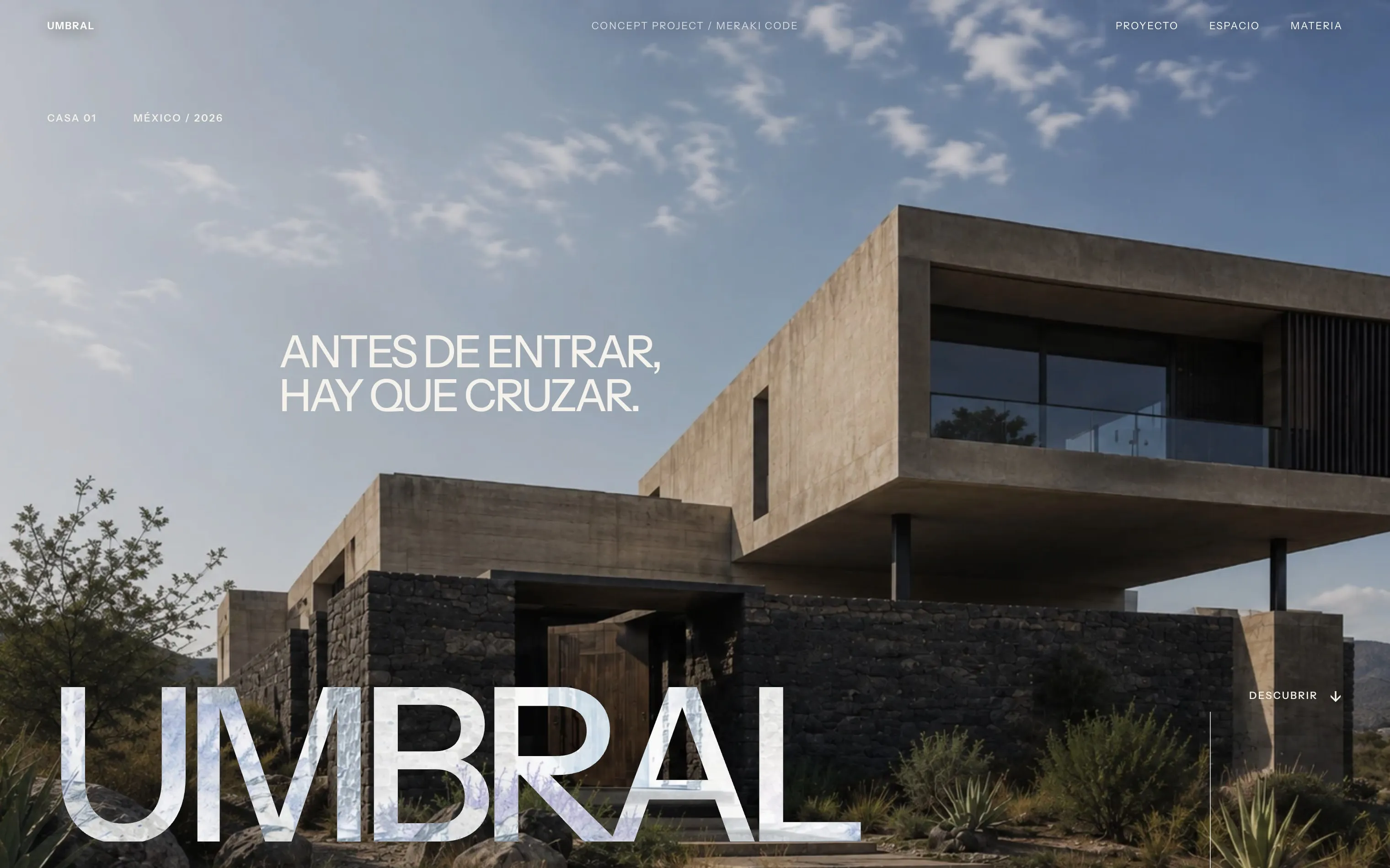 Portada del sitio entregado — Arquitectura.
